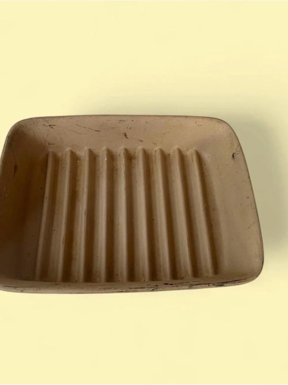 Grooved Ceramic Baking Dish in Light Brown